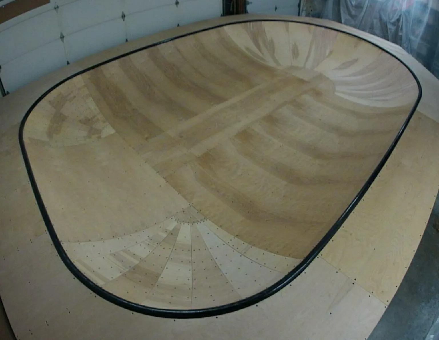 Indoor view of two foot high garage bowl, alternate angle