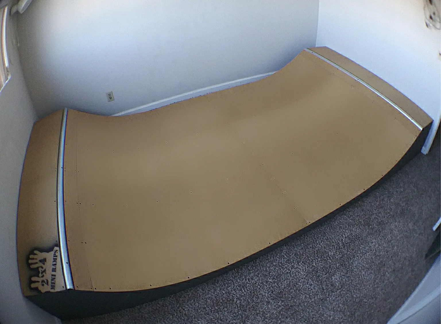 Micro mini miniramp in apartment bedroom, second angle