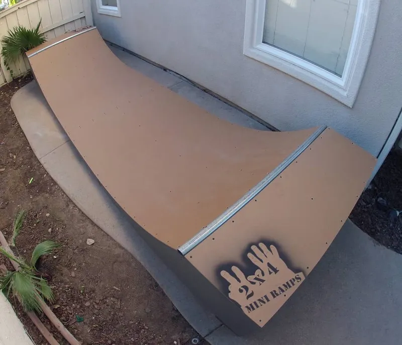 Original 2x4 miniramp on a small backyard patio