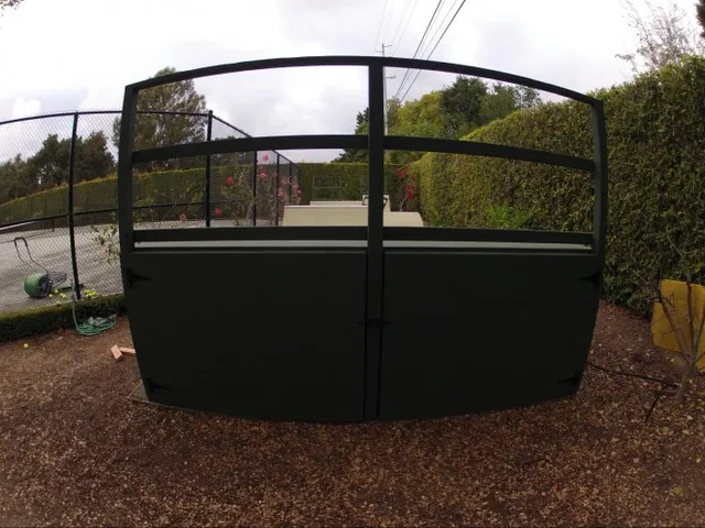 Rear view of solid storage access, both doors closed